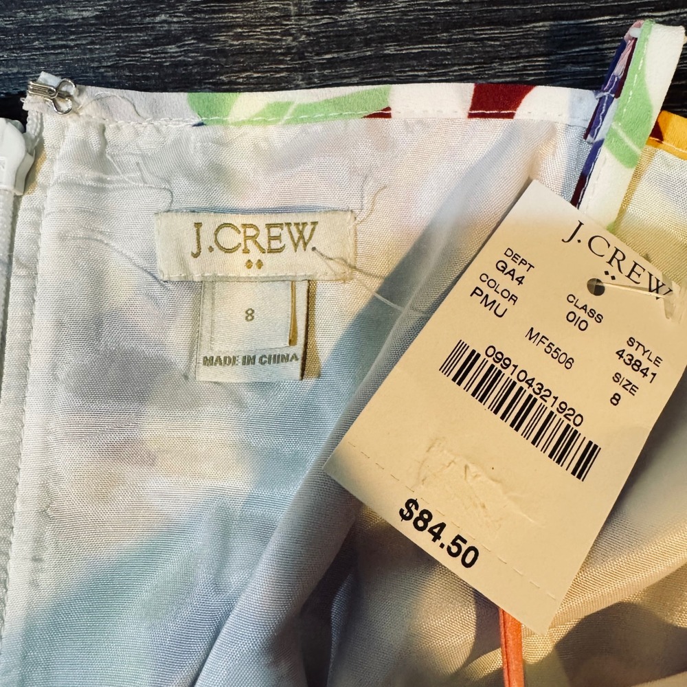 NWT J.Crew Floral Cami Spaghetti Strap Mini Sundress MultiColor Pocket Size 8‎ - Picture 7 of 12